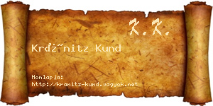 Kránitz Kund névjegykártya